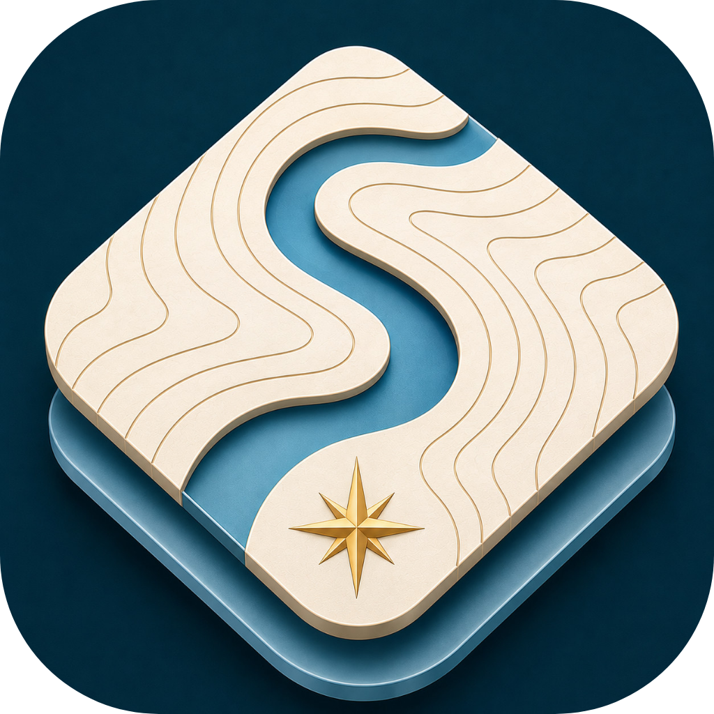 Station — an S-shaped river through contour lines